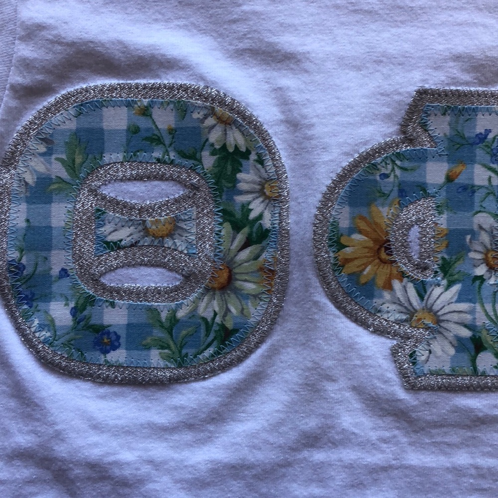 Daisy Theta Phi Alpha Patch Letter T-shirt